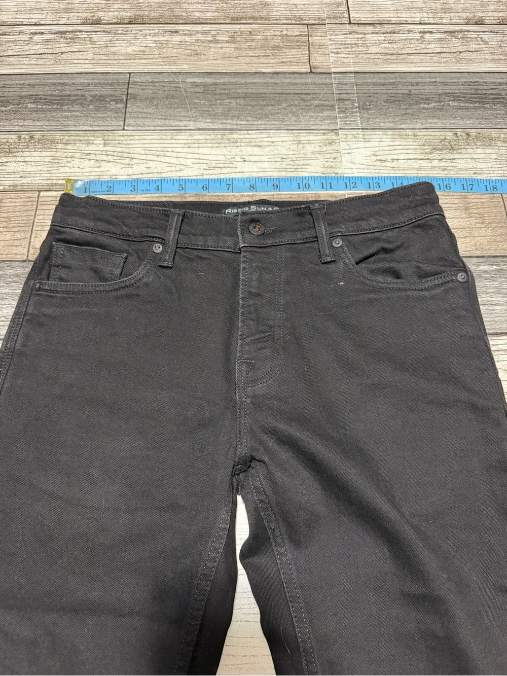 Rising Sun & Co The Slim Straight Jeans Men’s 30x28.5 Black Denim Stretch